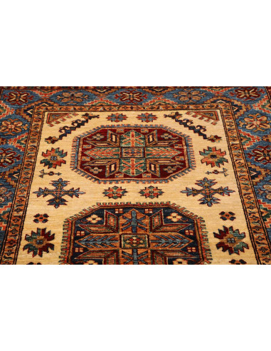 Rug Kazak Fine Pakistan 125x187 Ivory Blue