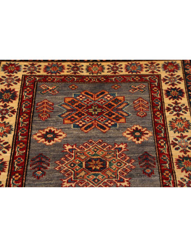 Tappeto Kazak Fine Pakistan 82x313 Grigio-azzur
