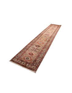 Rug Kazak Fine Pakistan 85x423 Grey-beige Red 2
