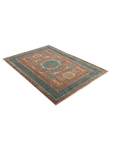 Rug Mamlouk Pakistan 128x178 Terracotta Teal