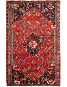 Rug Shiraz Fine Persia maroon yellow 160x255