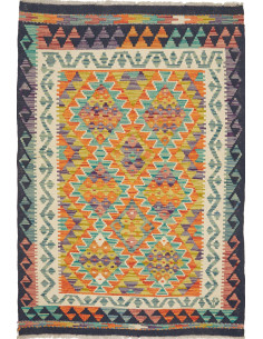 Rug Kilim Afghanistan maroon grey 97x148