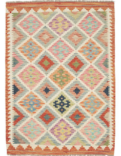 Rug Kilim Afghanistan maroon beige 102x147