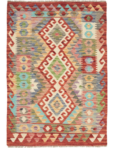 Rug Kilim Afghanistan maroon 102x149