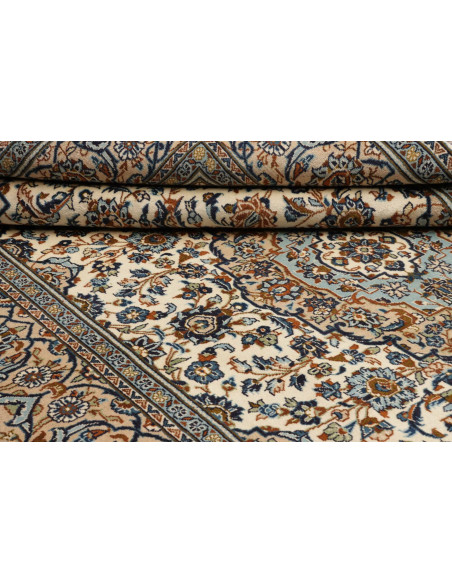 Tappeto Kashan Persia azzurro grigio 200x304