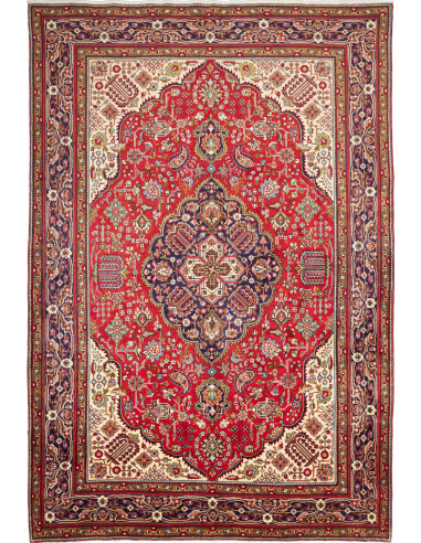 Tabriz 202x300 Cm Tabriz, Persia, Hand-carded Wool (cotton