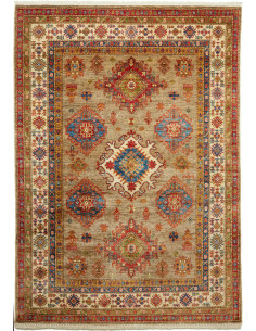 Rug Kazak Fine Pakistan orange brown 145x203