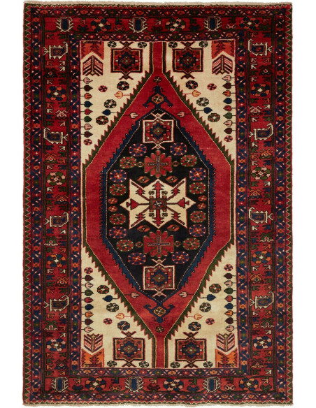 136x203 Cm Caucasian, Geometric Medallion, Wool On Cotton,