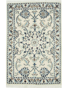 Tappeto Nain Kashmar Persia bianco azzurro 60x90