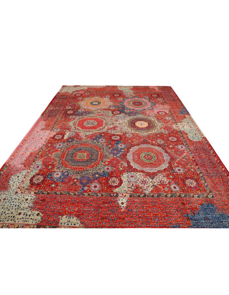 Mamlouk 274x353 Cm Mamlouk, Pakistan, Lana Cardata A Mano