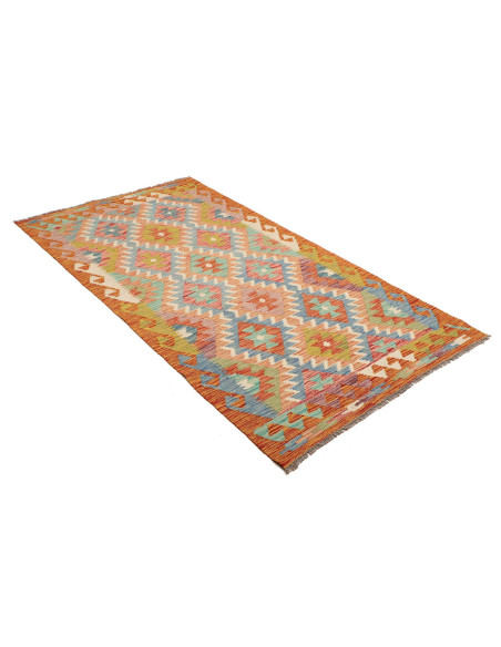 Kilim 102x201 Cm Kilim, Afghanistan, Hand-carded Wool warp: