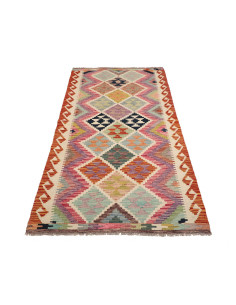 Kilim 101x203 Cm Kilim Afghanistan Hand-carded Wool warp: 2