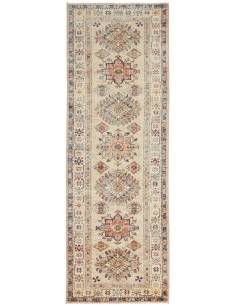 Tappeto Kazak Fine Pakistan 83x257 Crema Blu