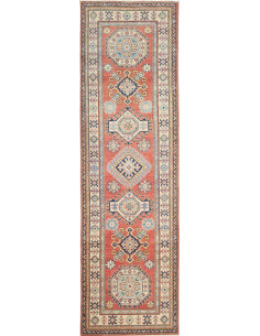 Rug Kazak Afghanistan 80x289 Terracotta Cream