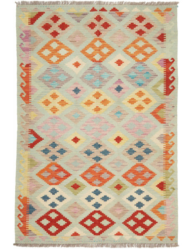 Rug Kilim Afghanistan 122x176 Aqua Green Orange