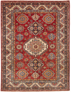 Tappeto Kazak Fine Pakistan 168x222 Rosso Crema