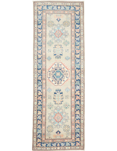 Rug Kazak Afghanistan 84x240 Light Beige Blue