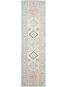 Rug Kazak Afghanistan 81x286 Pale Aqua Blue