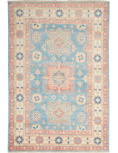 Rug Kazak Afghanistan 122x182 Cerulean Blue Cre