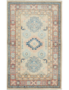 Rug Kazak Afghanistan 77x127 Beige Blue