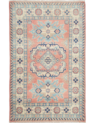 Rug Kazak Afghanistan 81x122 Coral Blue