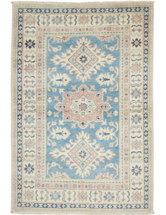 Rug Kazak Afghanistan 95x138 Sky Blue Cream