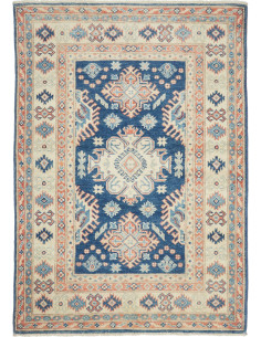 Rug Kazak Afghanistan 99x143 Blue Cream