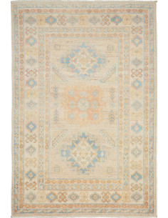 Rug Kazak Afghanistan 101x148 Beige Muted Blue
