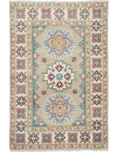 Rug Kazak Afghanistan 62x94 Beige Blue