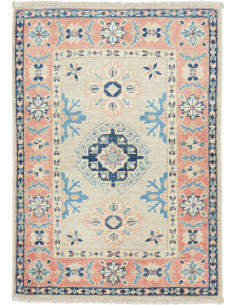 Rug Kazak Afghanistan 61x86 Cream Blue
