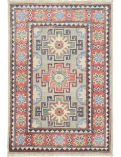 Tappeto Kazak Afghanistan 61x89 Verde Salvia Te