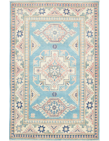 Tappeto Kazak Afghanistan 100x156 Azzurro Acqua