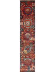 Rug Mamlouk Pakistan 85x393 Brick Red Blue