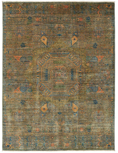 Rug Mamlouk Pakistan 154x202 Aged Moss Green Br