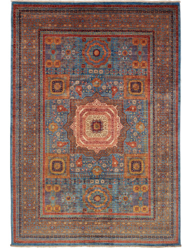 Rug Mamlouk Pakistan 211x304 Teal Blue Terracot