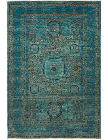 Tappeto Mamlouk Pakistan 129x186 Blu Petrolio T