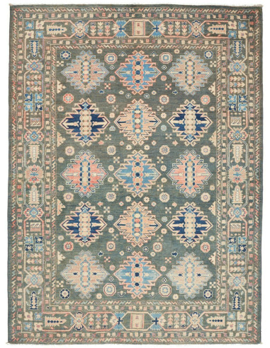 Tappeto Kazak Afghanistan 174x230 Verde Petroli