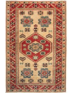 Rug Kazak Fine Pakistan 102x155 Beige Red