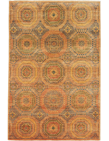 Rug Mamlouk Pakistan 126x189 Golden Ochre Blue