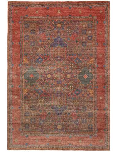 Tappeto Mamlouk Pakistan 205x297 Terracotta Blu