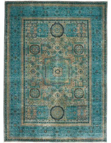 Tappeto Mamlouk Pakistan 143x201 Turchese Beige