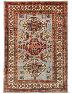 Tappeto Kazak Fine Pakistan 124x174 Blu Cielo R