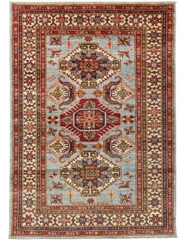 Tappeto Kazak Fine Pakistan 124x174 Blu Cielo R