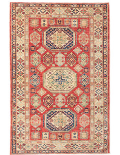 Tappeto Kazak Fine Pakistan 119x182 Rosso Beige