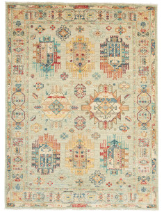 Tappeto Tribal Pakistan 151x204 Verde Acqua Ten