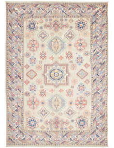 Rug Kazak Afghanistan 195x278 Cream Dusty Rose