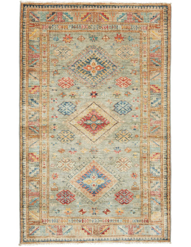 Tappeto Kazak Fine Pakistan 96x153 Blu Acqua Ro