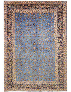 Rug Kashan Persia 307x447 Sky Blue Navy Blue