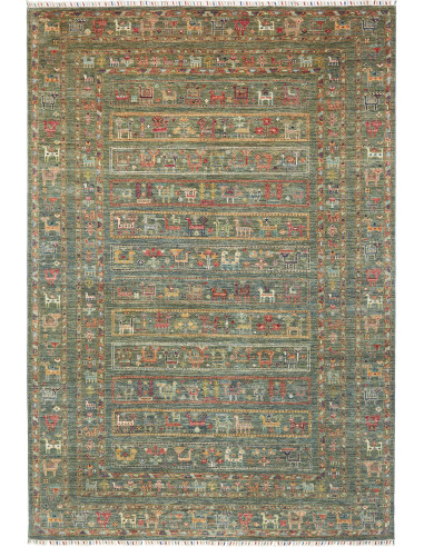 Rug Rubin Pakistan 201x292 Muted Green Terracot