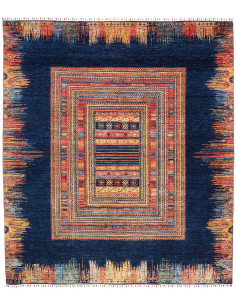 Rug Siva Pakistan 252x290 Deep Navy Blue Orange